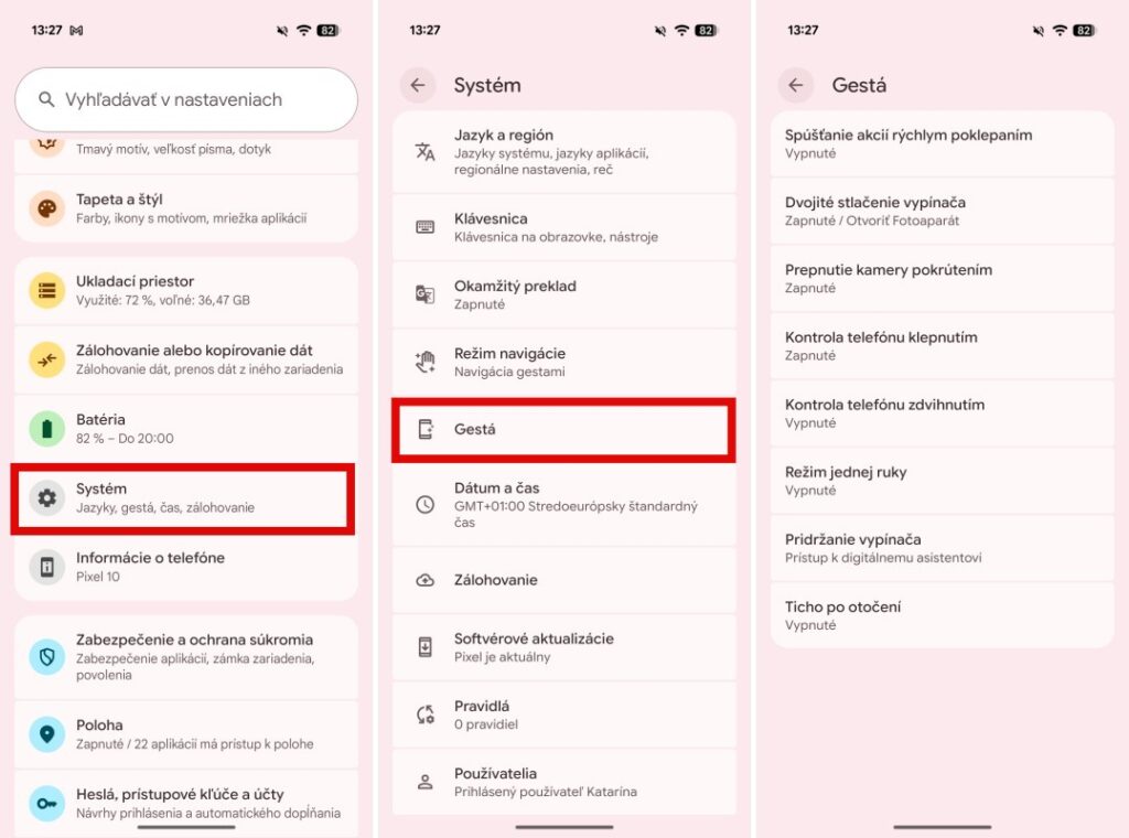 Ako ovládať gestá na Android telefóne?