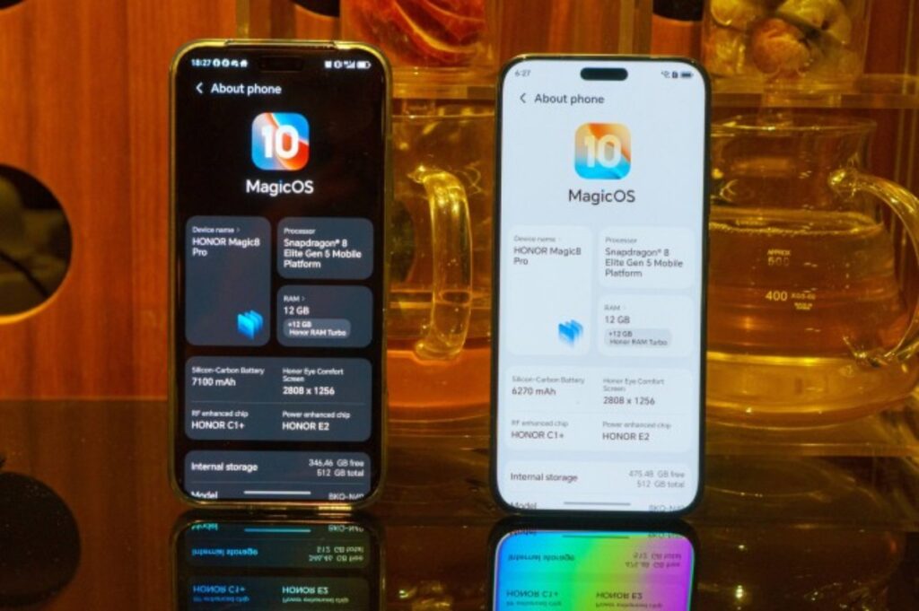 HONOR Magic8 Pro globálny (vľavo) a európsky (vpravo)