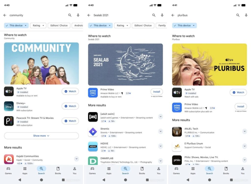 Obchod Play vám prezradí, kde si pozrieť film alebo seriál