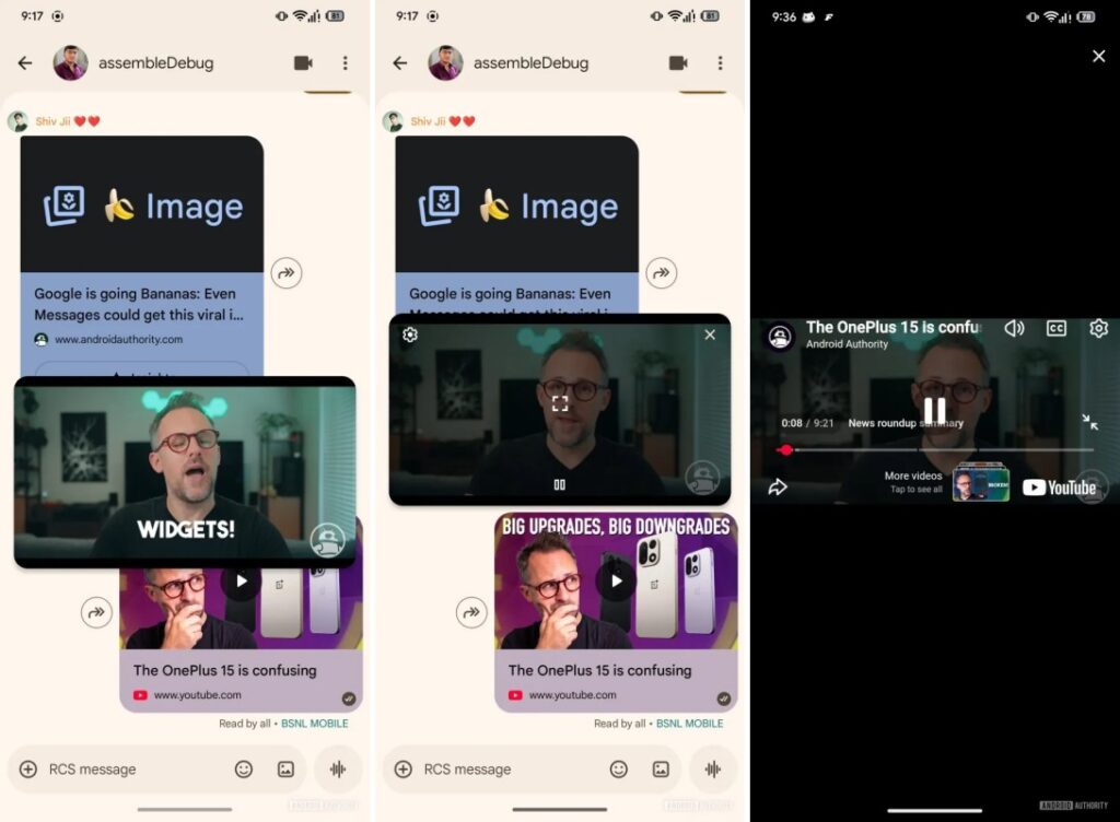 Snímky obrazovky v aplikácii Google Správy