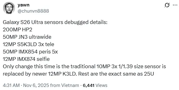 Prehľad fotoaparátov Galaxy S26 Ultra
