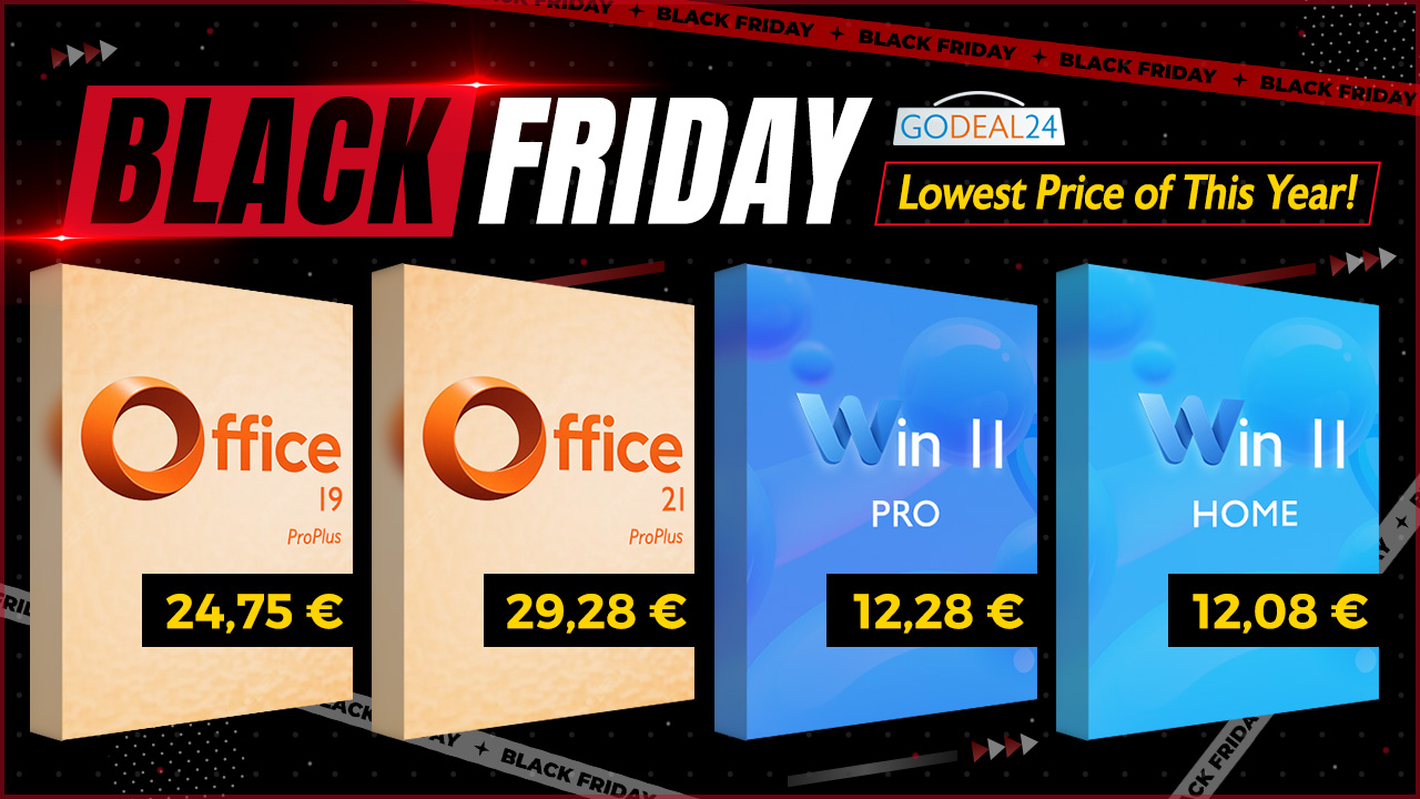 Neporovnateľné Black Friday ponuky: Získajte Windows 11 za 12,28 € a Office 2021 za 29,28 € na Godeal24!