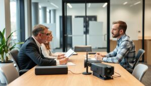 ludia v kancelarii AI obrazok