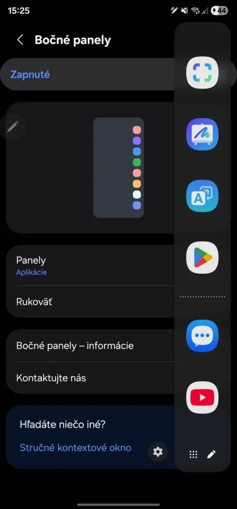 Samsung One UI s bočnými panelmi