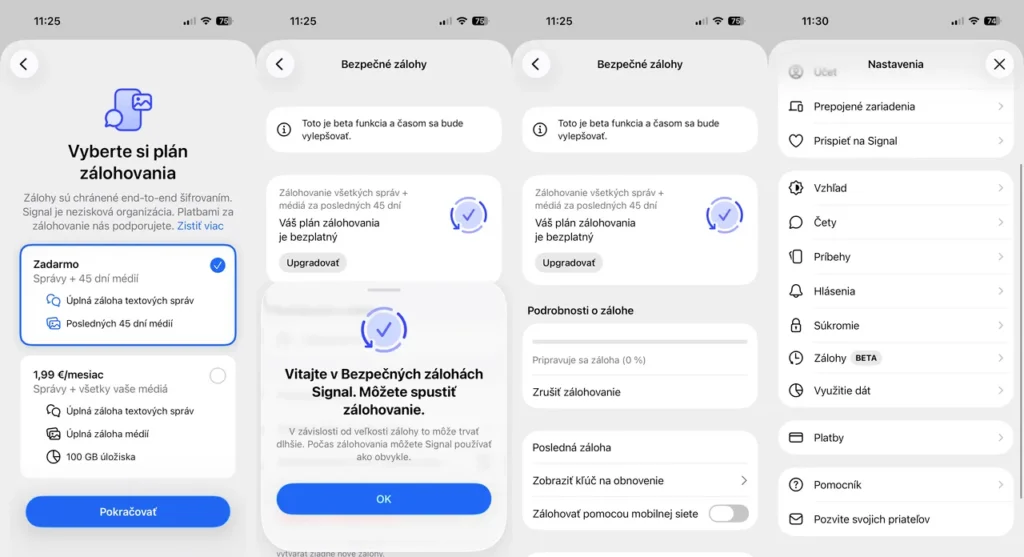 Signal už ponúka cloudové zálohovanie aj vo verzii pre iPhone