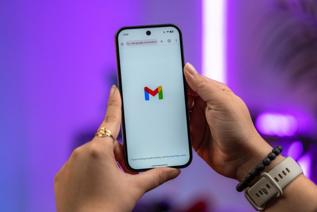 Aplikácia Gmail v Android telefóne