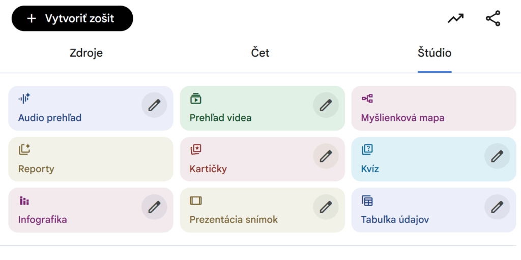 NotebookLM studio panel