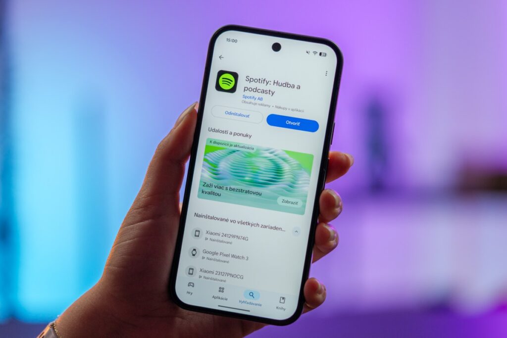 Aplikácia Spotify v Obchode Play