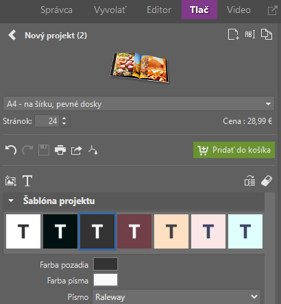 Zoner Studio Fotokniha rezim