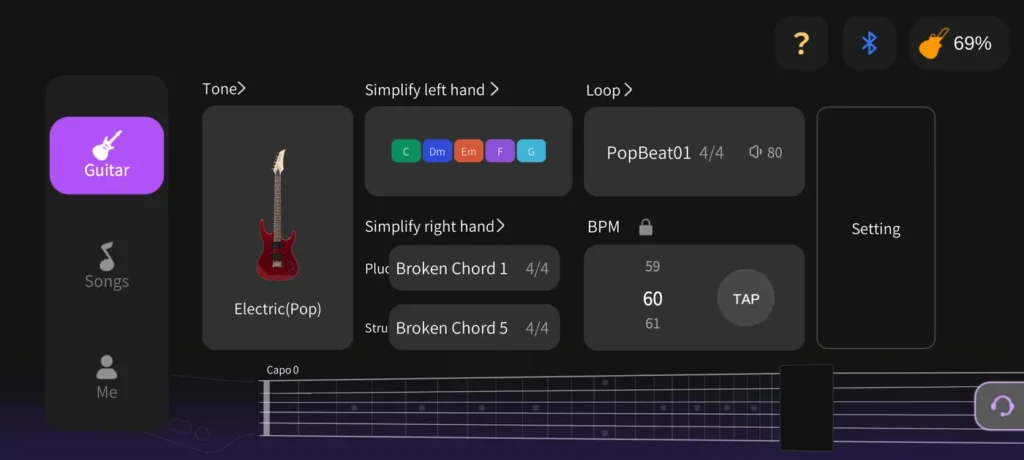 AeroBand Guitar: Aplikácia pre Android