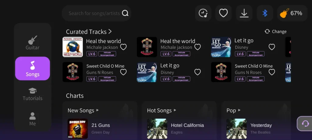 AeroBand Guitar: Aplikácia pre Android