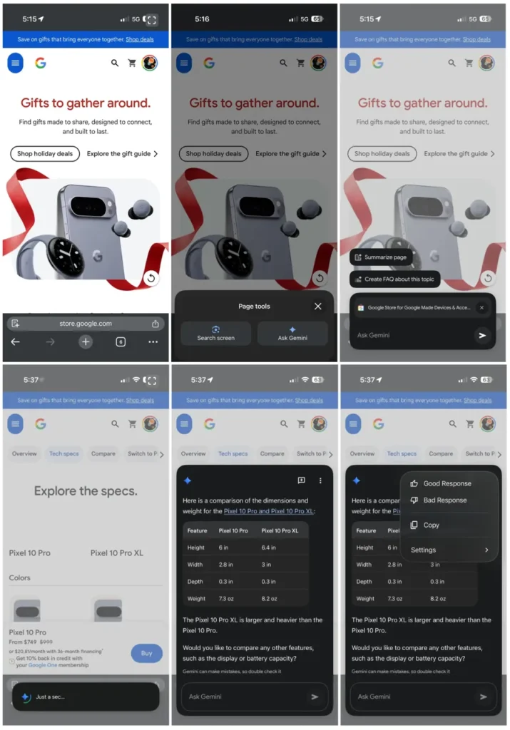 Gemini v prehliadači Chrome pre iPhone