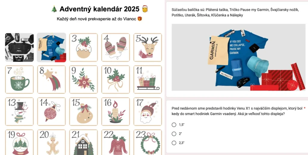 Garmin adventný kalendár 2025