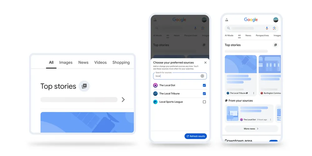 google preferovane AI zdroje
