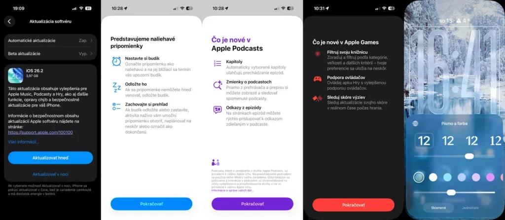 Novinky v iOS 26.2