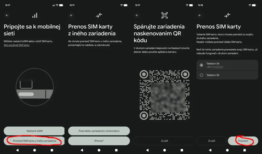 Prenos eSIM karty do smartfónu Pixel priamo z iného Android telefónu