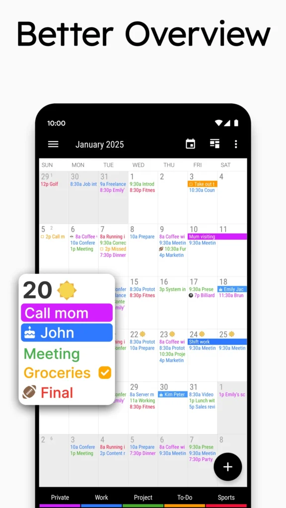 kalendáre pre Android Business Calendar 2 Planner