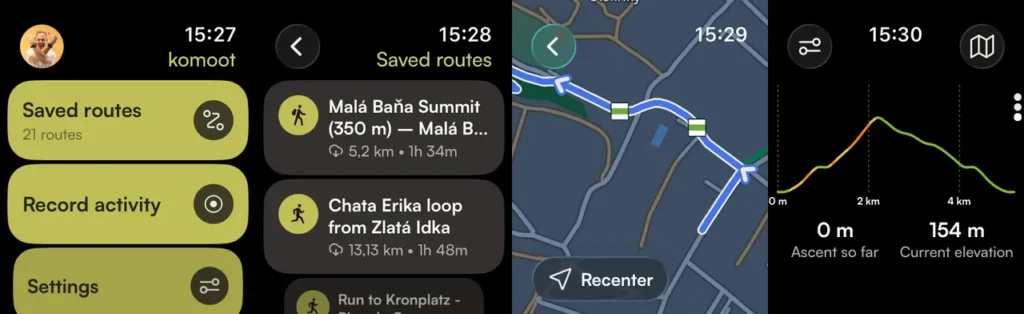 Vynovená Komoot aplikácia pre Apple Watch aj s offline mapami