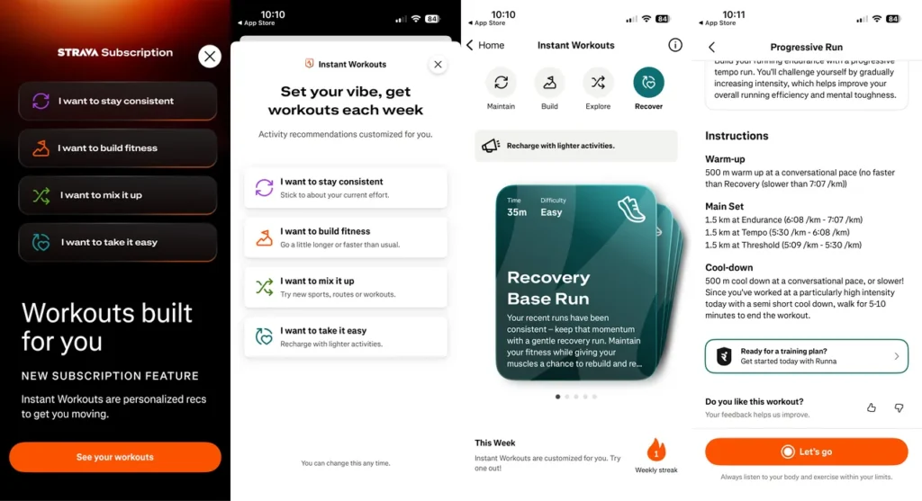 Strava dostala novú funkciu Instant Workouts