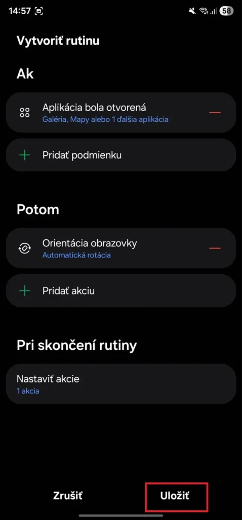 Komplexné nastavenie otáčania obrazovky Galaxy smartfónov cez Rutiny
