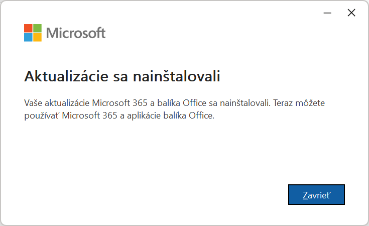 word microsoft office aktualizacia hotovo