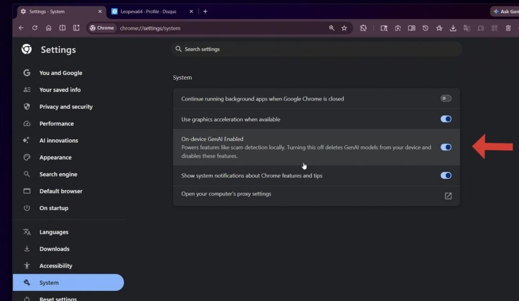 Chrome-System-Settings