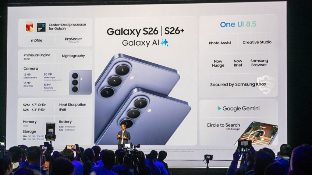 Parametre Galaxy S26 a S26+
