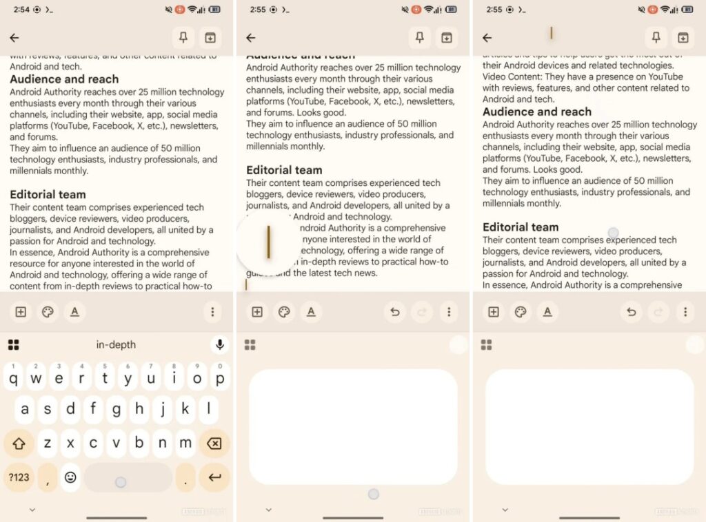 Nový trackpad v klávesnici Gboard