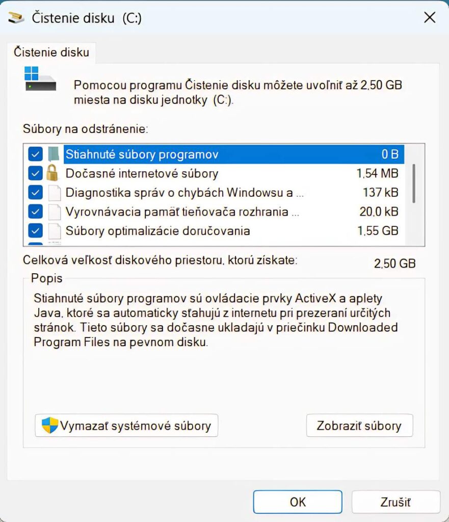 Windows 11 cistenie disku