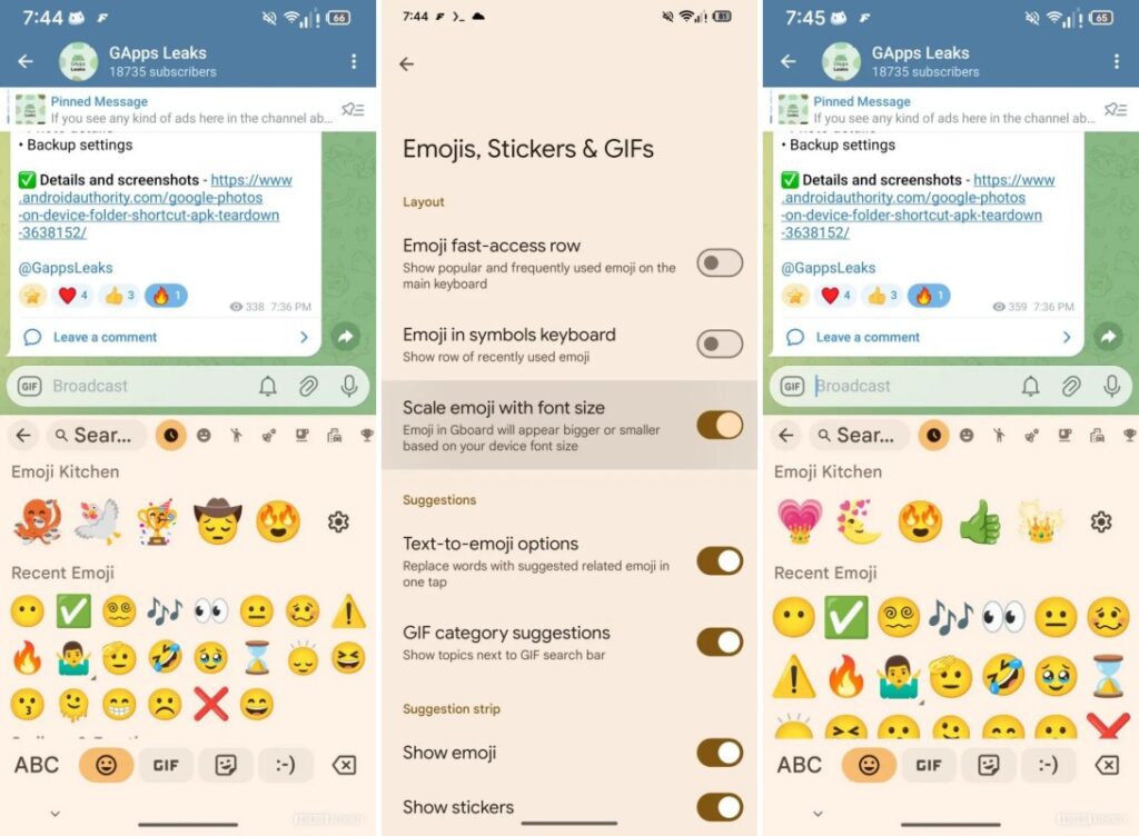 Gboard umožní zmeniť veľkosť emoji