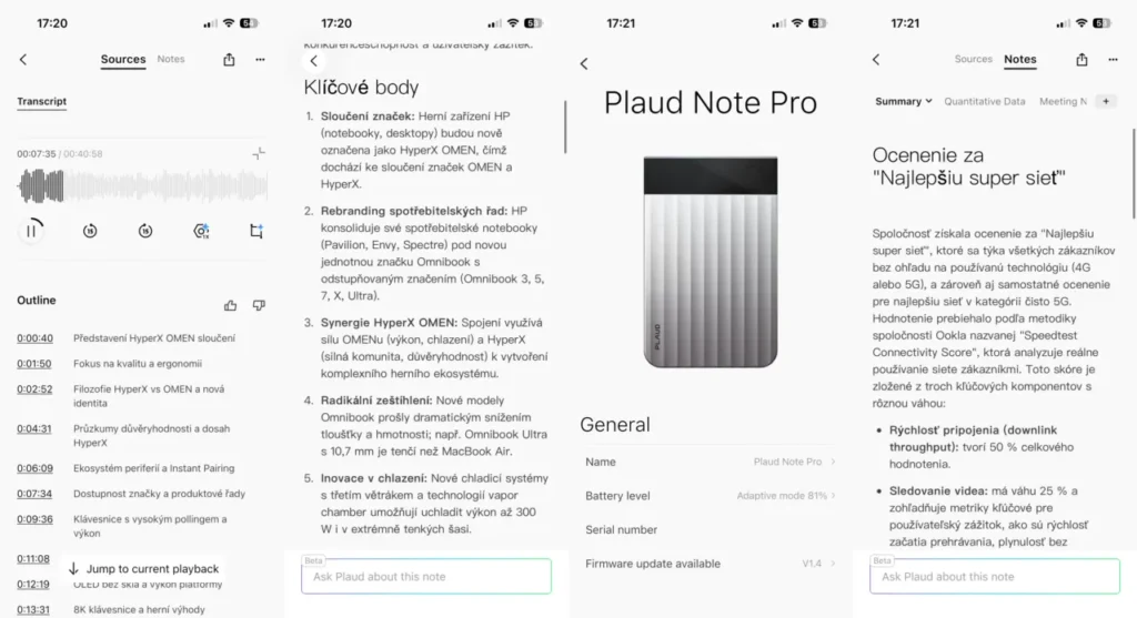 Aplikácia Plaud pre iOS vo verzii 3.9