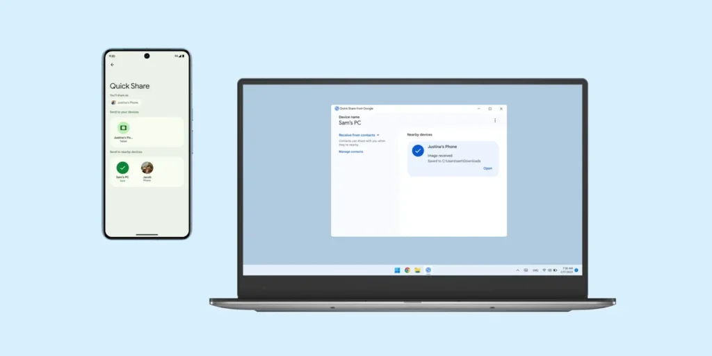 Aplikácia Quick Share pre Windows