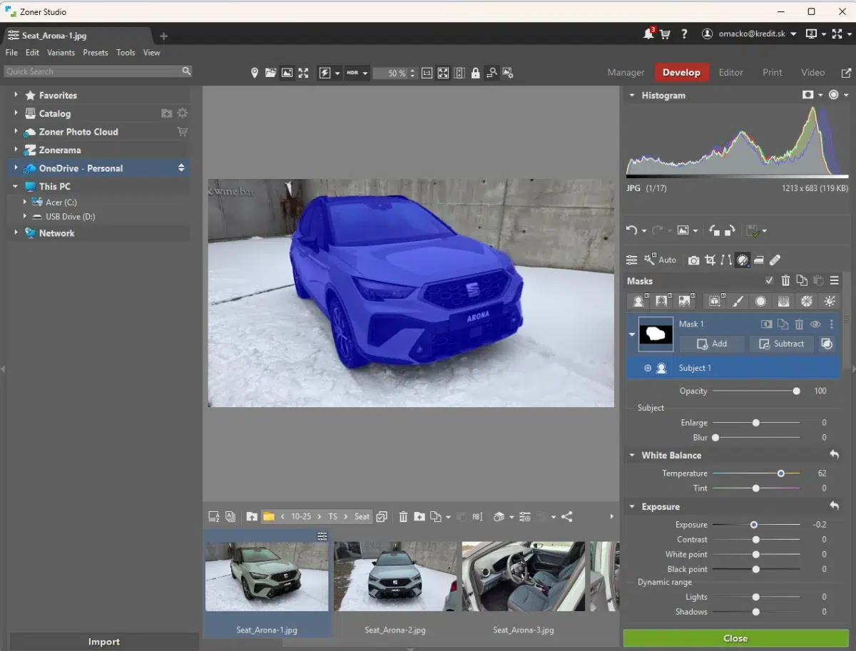 Výber objektu na jeden klik a možnosti ďalších úprav