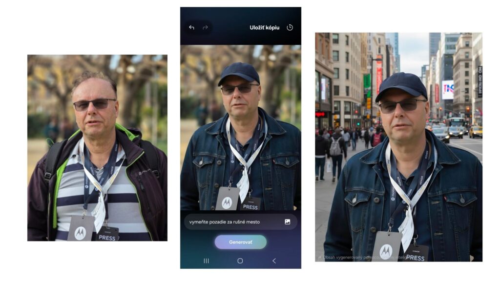 Úpravy fotky s umelou inteligenciou s popisom dopĺňaných objektov v slovenčine