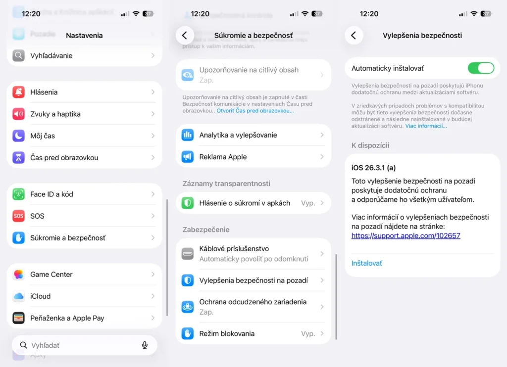 Aktualizácie typu Background Security Improvement nahrádzajú doterajšie rýchle bezpečnostné záplaty