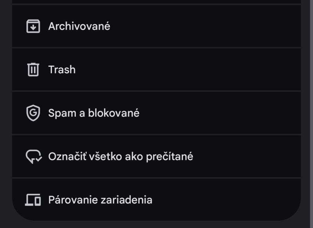 google spravy sms nastavenia