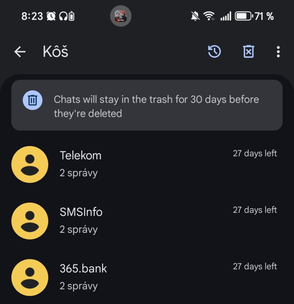 google spravy sms nastavenia