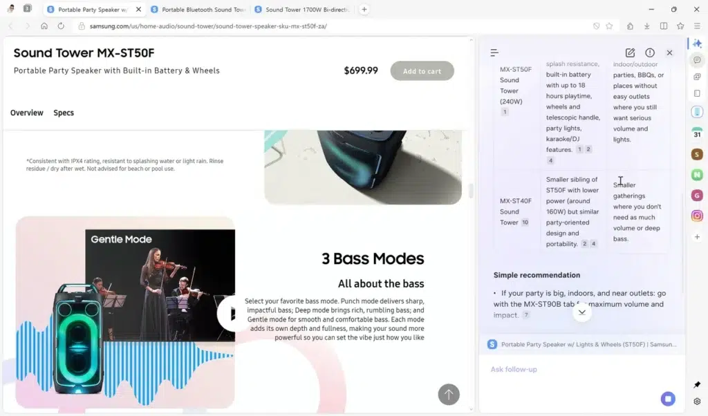 Samsung Browser pre Windows obsahuje agentickú AI. Na Slovensku zatiaľ nefunguje