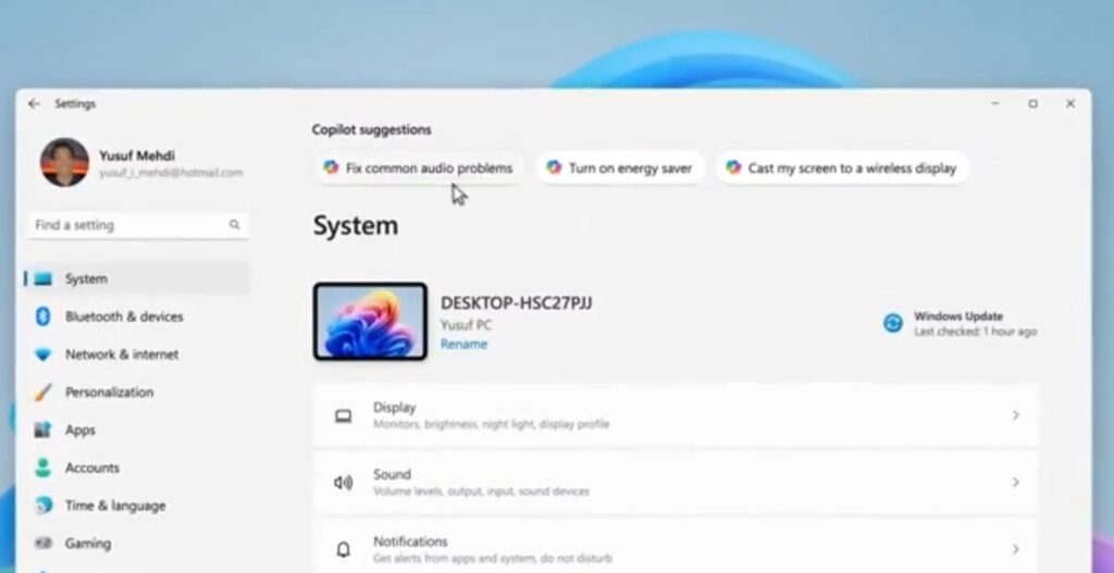 windows copilot settings