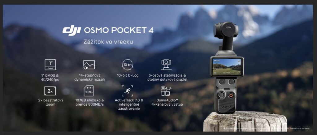 Hlavné vlastnosti DJI Osmo Pocket4