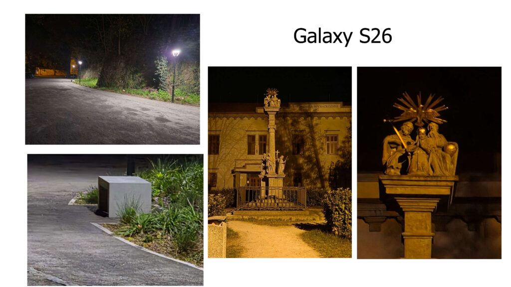Nočné fotografie z telefónu Galaxy S26. Záber hlavným objektívom a 3-násobné optické priblíženie