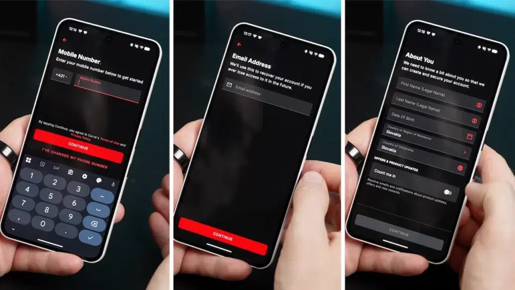 Vytvorenie účtu v službe Curve