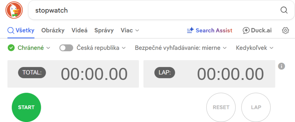 duckduckgo stopwatch