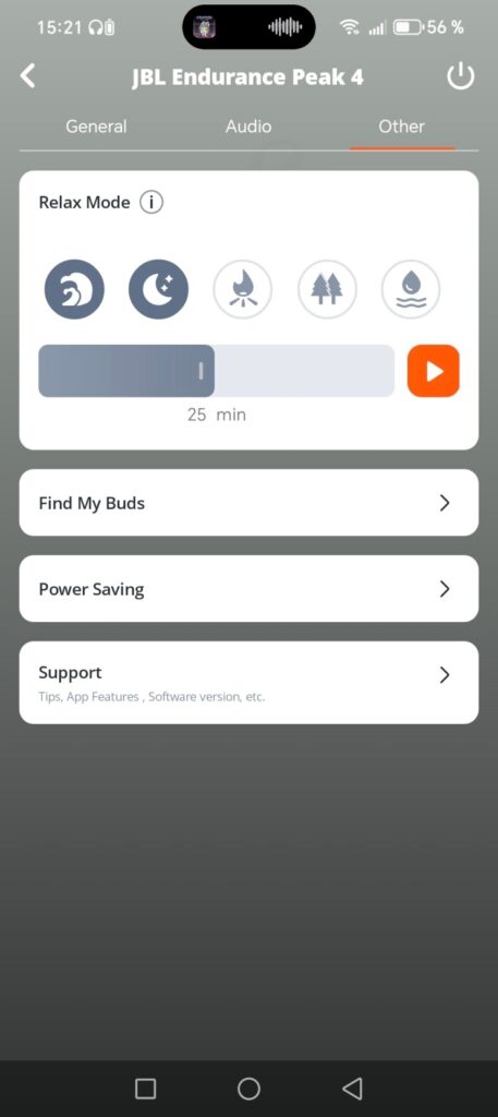 JBL Endurance Peak 4 aplikacia
