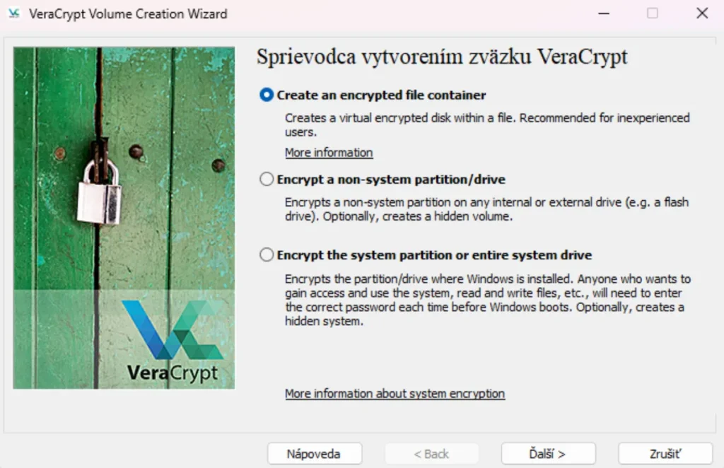 Vytváranie „trezora“ na USB kľúči pomocou nástroja VeraCrypt
