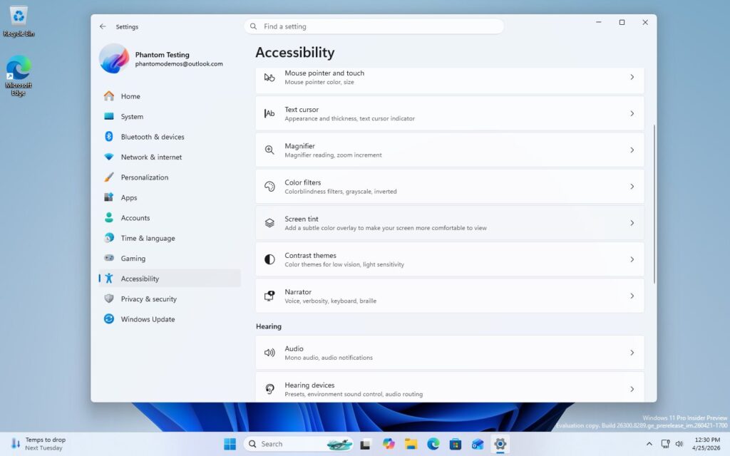 Windows 11 Screen tint
