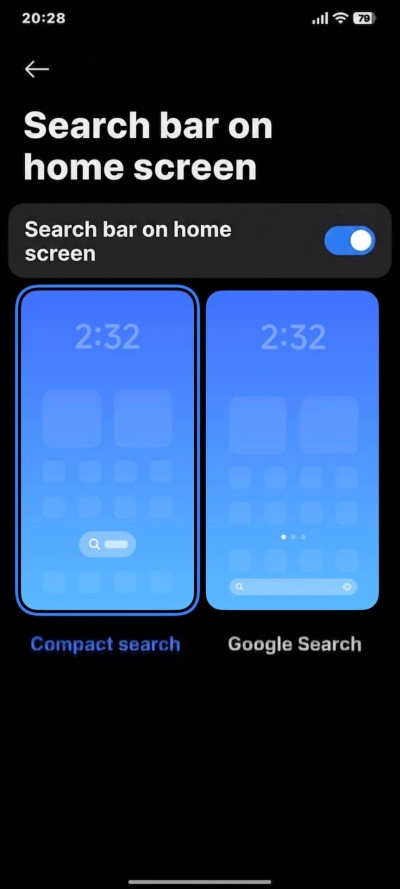Xiaomi pridáva na domovskú obrazovku panel vyhľadávania