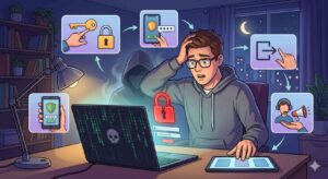 hacking ilustracia pocitac