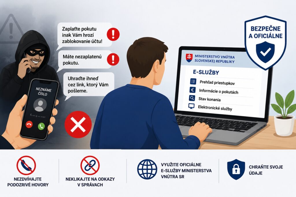 Nereagujte na podvodníkov. Všetko o priestupkoch, zistíte pomocou e-služieb ministerstva vnútra