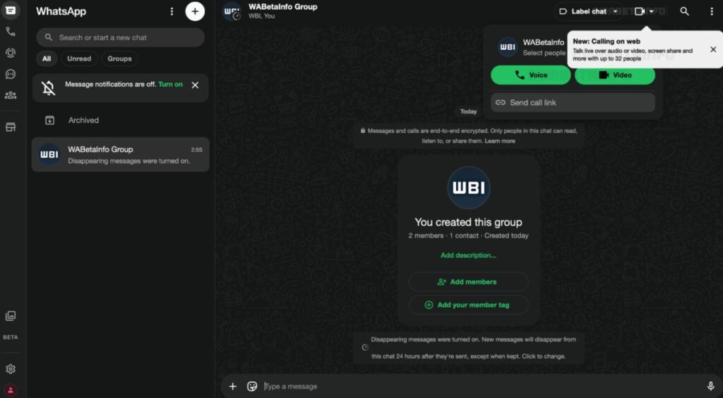 WhatsApp na webe spustí videohovory